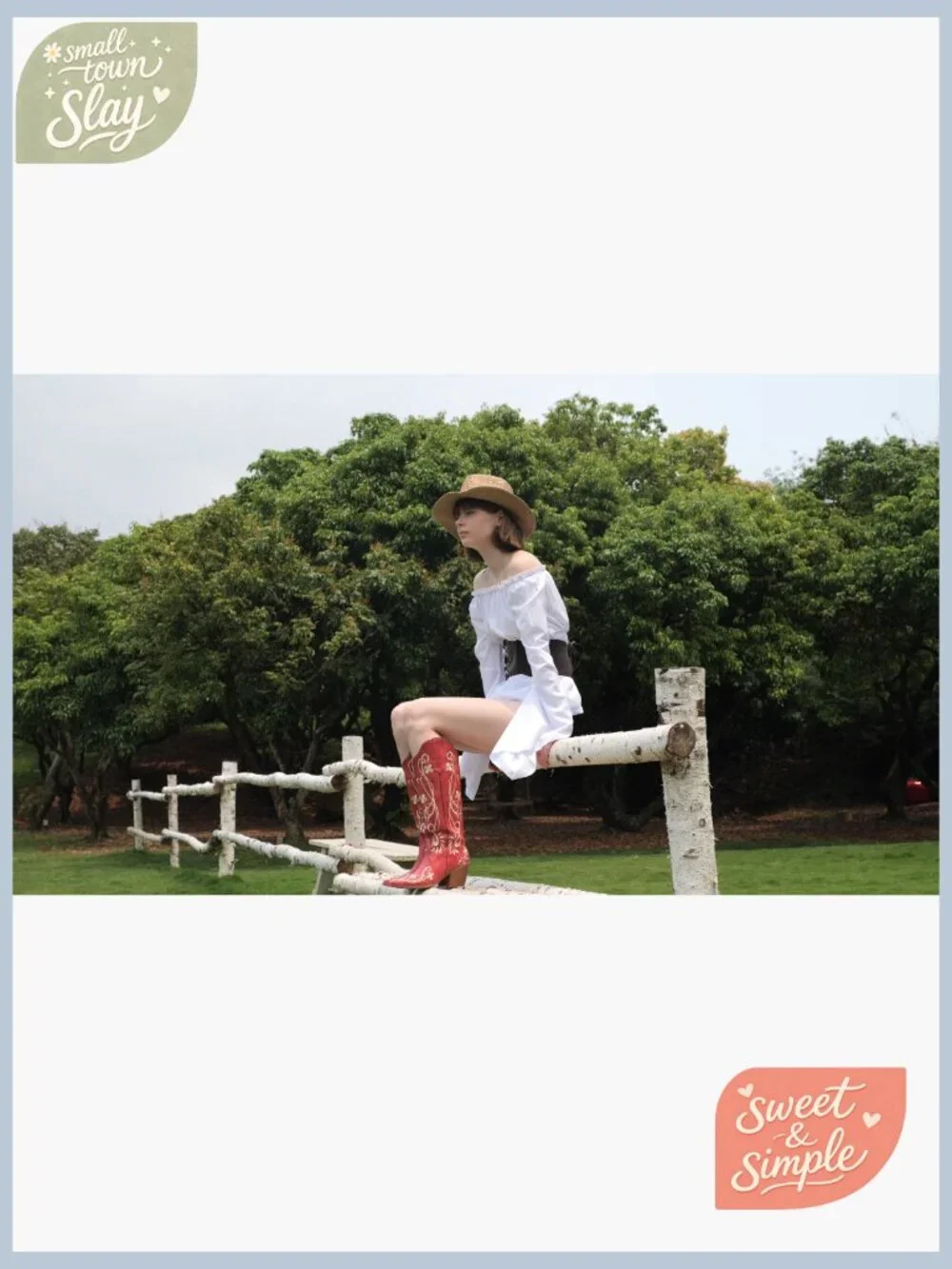 Knee High Cowboy Boots Floral Embroidered Western Pull On Faux Leather - Picture 7 of 7